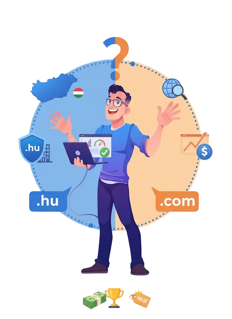 Mi a lényegi különbség „.hu” és „.com” domain között?